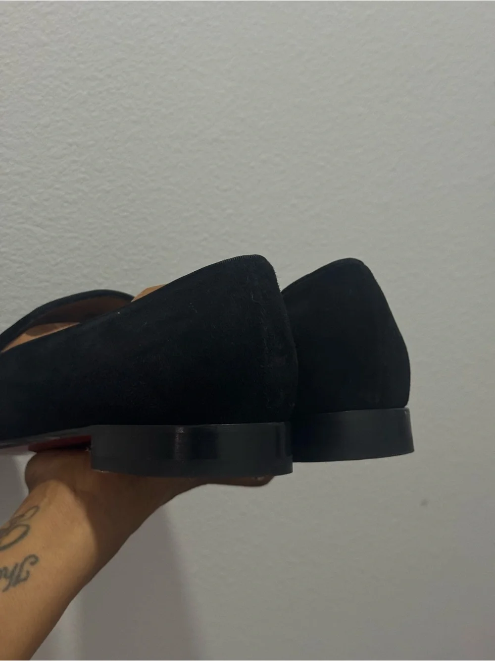 Christian Louboutin Black Suede Slip-On Loafers men’s size 46